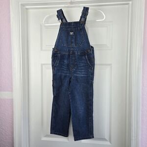 Oshkosh B'Gosh Stretch Denim Overalls Size 5T Little Kids Unisex Blue Jeans